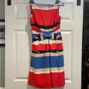 Kate Spade Red, Blue, White, and Black Jillian Bow Dress